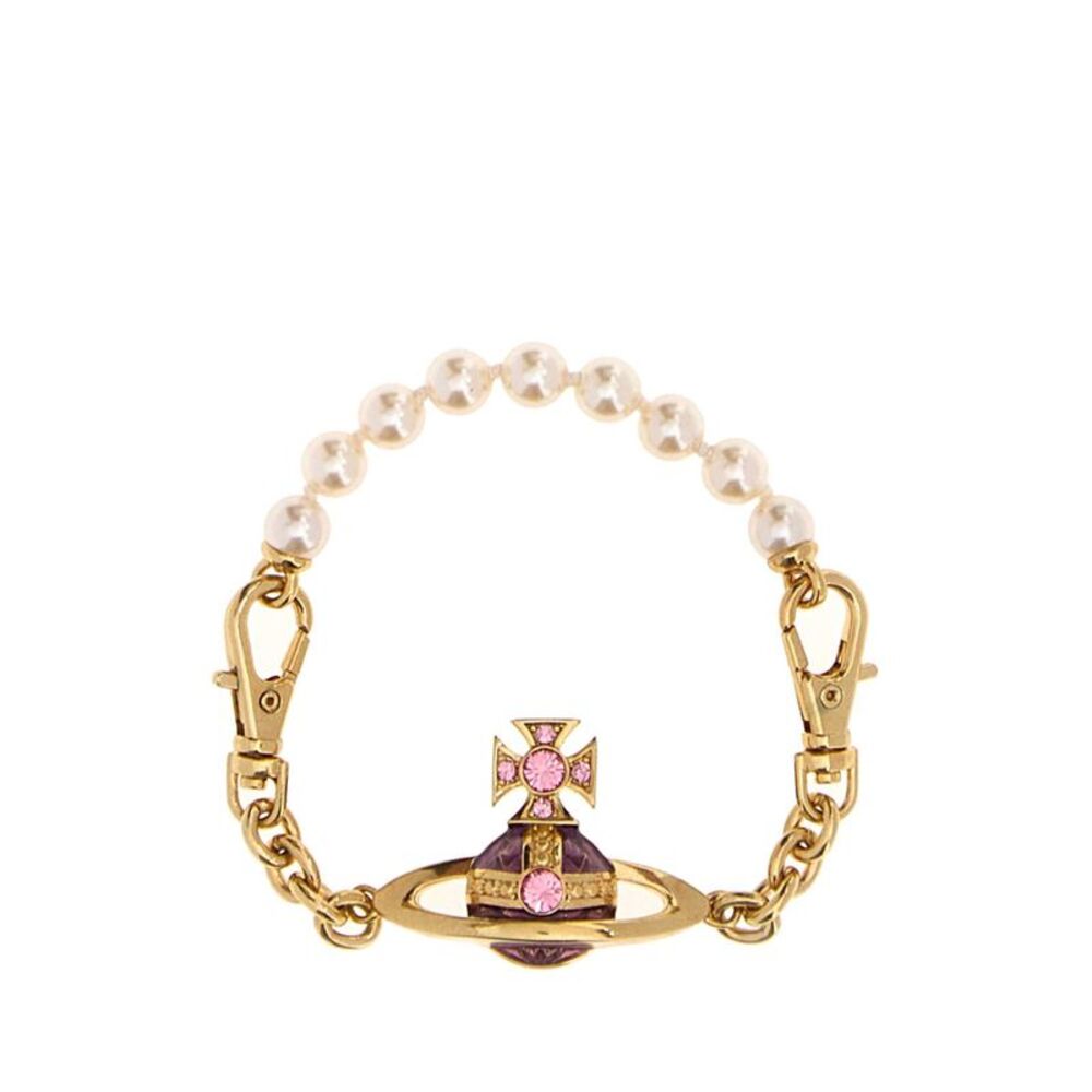 Vivienne Westwood Women Two-Tone Metal And Pearls Aida Bracelet